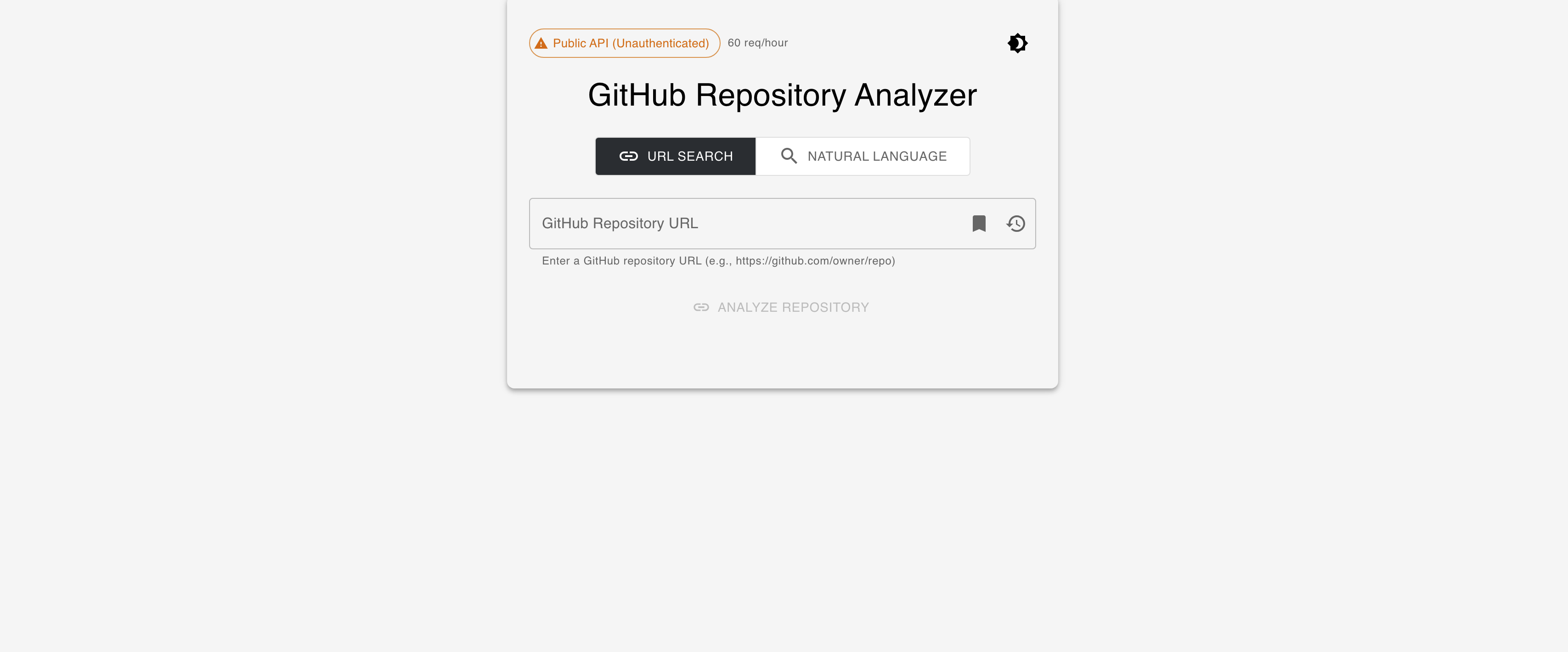 Screenshot of GitHub Repository Analyzer